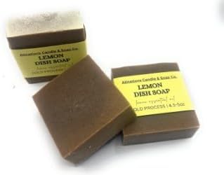 Allnations Soap Co - Handmade Solid Dish Soap Bar - Free of Dyes and Pure Essential Oil - 5oz - Vegan (Lemon)