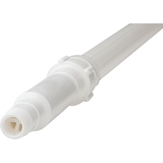 Vikan 2973Q5 62.9"-113.9" Quick Connect Waterfed Aluminum Extension Handle with Threaded Tip, 1.26" Diameter, White