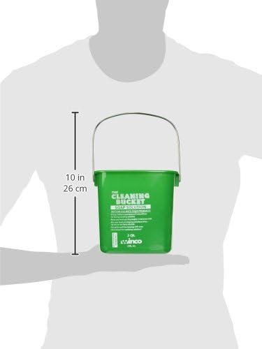 Winco 3qt Cleaning Bucket, Green Soap Solution