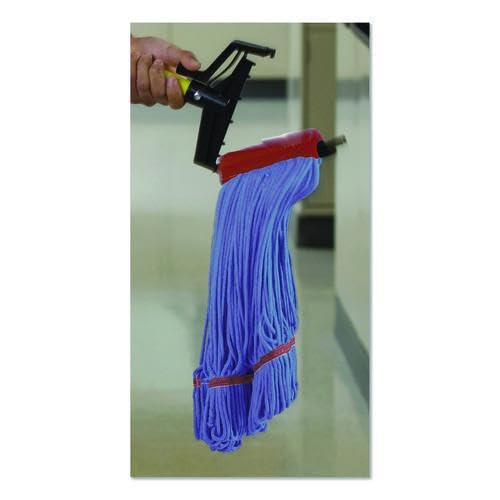 Nexstep Commercial MaxiClean Loop-End Mop Head, 20 oz, Cotton/Synthetic Blend, Blue, 5" Mesh Headband, Commercial Wet Mop for Floor Cleaning