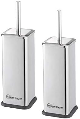 Simpli-Magic 79253 Toilet Brush and Holder, Stainless Steel, 2 Pack