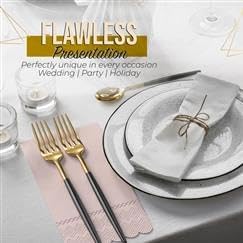 Party Solids Peach Scalloped Napkins Disposable 100 Pcs 3-Ply Peach Scalloped Dinner Napkins Disposable Decorative for Dinners & Parties, Paper Guest Towels for Bathroom & Party Supplies