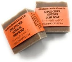 Allnations Soap Co - Handmade Solid Dish Soap Bar - Free of Dyes and Essential Oil - 5oz - Vegan (Apple Cider)