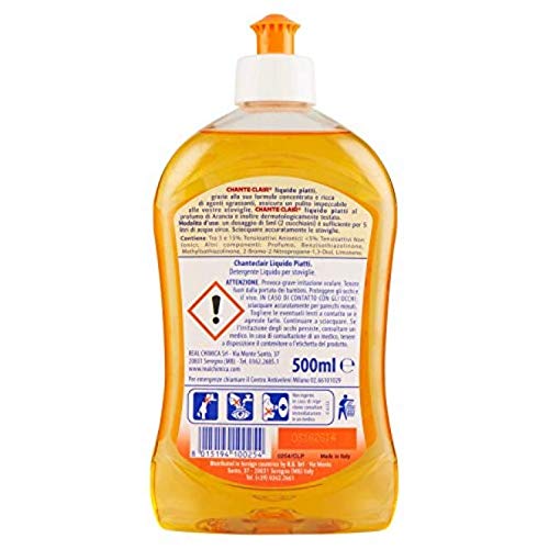 Chante Clair - Liquid Concentrate Dishes Detergent, Orange Scent 500ml / 16.91 fl.oz, pack of 2