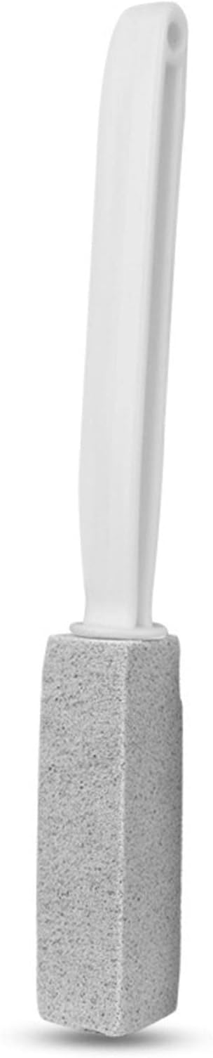 Toilet Cleaner Stone Dead Corner Grout Cleaner Long Handle Bathroom Appliances Toilet Brush for Household Cleaning (Gray 20.5cm)