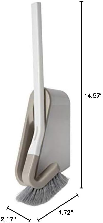 Bath Bliss Extra Slim Wall Mountable Grey Toilet Brush