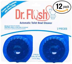 TOILET BOWL CLEANER BLUE TWIN PACK DR. FLUSH CARDED, Case Pack of 12