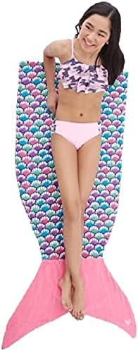 Justice Girl's Step-In Mermaid Towel (Pink)