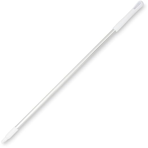SPARTA Aluminum Broom and Mop Handle Replacement with Acme Threaded Tip for Environments with Harsh Cleaning Agents, Aluminum, 63 Inches, White, (Pack of 12)