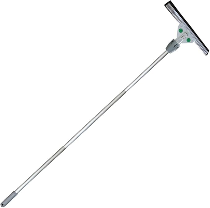Unger Commercial SmartFit™ WaterWand™ 30" Heavy-Duty Floor Squeegee with 53" Aluminum Handle – Ideal for Removing Water and Dirt from Uneven Surfaces, Grouted Tile, and Non-Slip Flooring HM30K