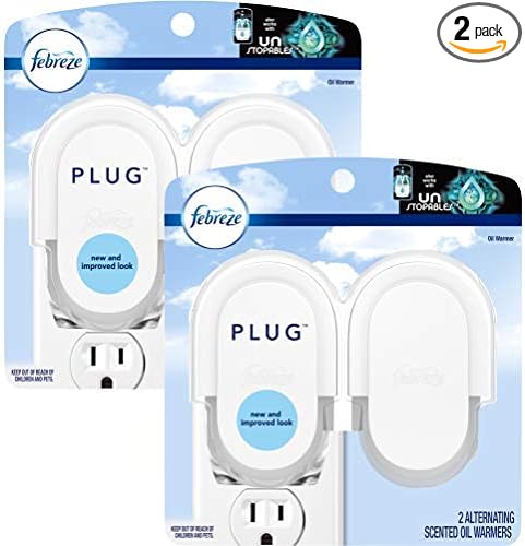 Febreze Air Freshener, Noticeables Air Freshener, Dual Scented Oil Warmer, 2 Pack of 2