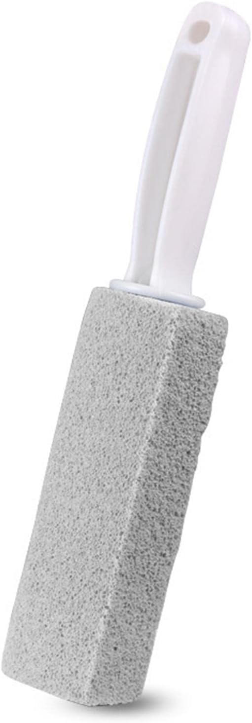 Toilet Cleaner Stone Dead Corner Grout Cleaner Long Handle Bathroom Appliances Toilet Brush for Household Cleaning (Gray 10cm)