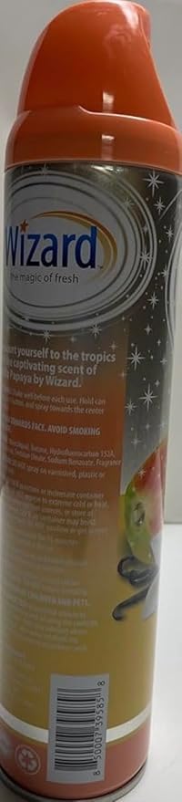 Wizard The Magic of Fresh | Odor Neutralizer & Air Freshener - 10 Oz. Vanilla papaya (Pack of 6) (Packaging May Vary)