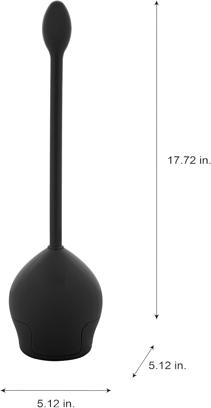 Bath Bliss Tulip Toilet Bowl Brush | Self Closing and Opening | Durable 360 Bristle | Bathroom Cleaning | Black