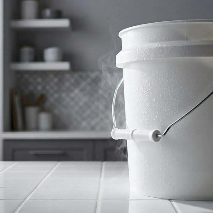 Leaktite White 1 gal Paint Pail ā Small Bucket with Lid ā Paint and Cleaning Tools ā Mop and Car wash Bucket Basin ā Pack of 6