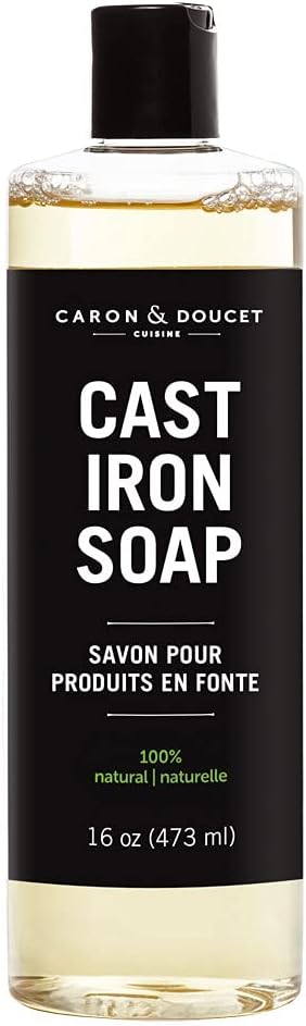 CARON & DOUCET - Cast Iron Cleaning Soap | 100% Plant-Based Castile & Coconut Oil Soap | Best for Cleaning, Restoring, Removing Rust and Care Before Seasoning.