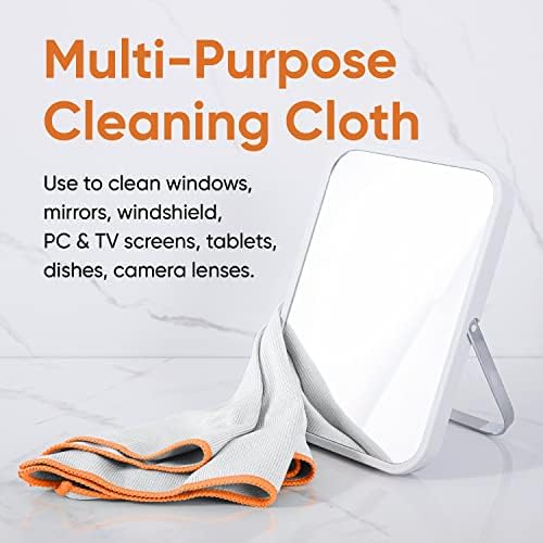 Superio Microfiber Glass, Mirror, Window Cleaning Cloth for Car Windshield, Lenses Tv Screen, Electronics, 14x16 Large Micro Fiber Lint & Streak Free Blue/Green, Just Water, 8 Pack