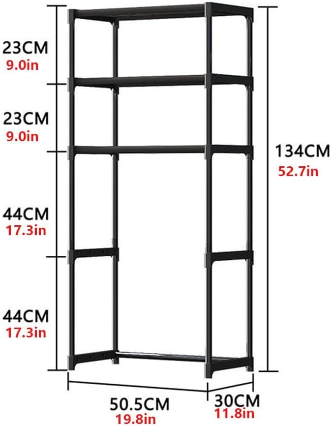 3-Tier Over the Toilet Storage, Metal Bathroom Shelve, Over Toilet Bathroom Organizer Storage Rack, Space Saver Freestanding Shelf for Restroom Laundry Balcony Room