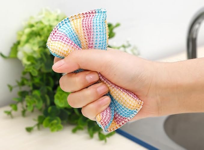 Cleaning Scrub Pad Long-Lasting and Reusable Dishwashing Sponge,All-Purpose Scouring Pads Sponge for Kitchen,Bathroom (4 pcs)