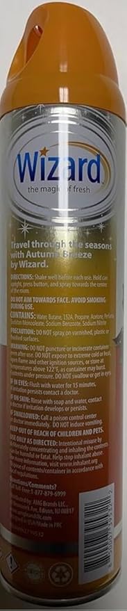 Wizard The Magic of Fresh | Odor Neutralizer & Air Freshener - 10 Oz. Autumn breeze (Pack of 6) (Packaging May Vary)