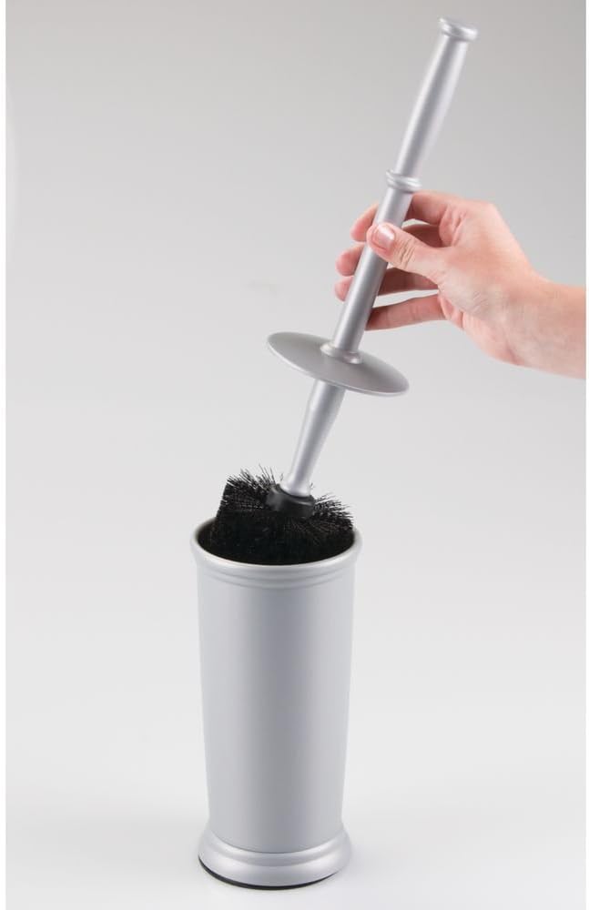 iDesign Kent Toilet Bowl Brush and Holder for Bathroom Storage - Gray