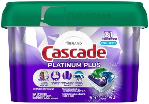 Cascade Detergent, Dishwasher Actionpacs Fresh Scent, 31 Count