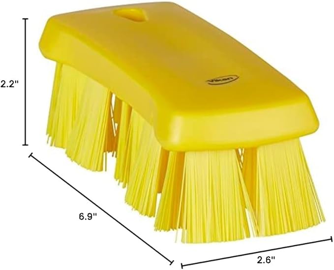 Vikan 38916 UST 6.9" Hand Brush - Stiff, Yellow