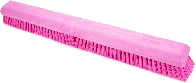 SPARTA 41891EC26 Omni Sweep Plastic Push Broom Head, Heavy Duty, Industrial Broom With Color Code System For Outdoor, Indoor, Garage, Concrete, Patio, Kitchen, Bathroom, 24 Inches, Pink