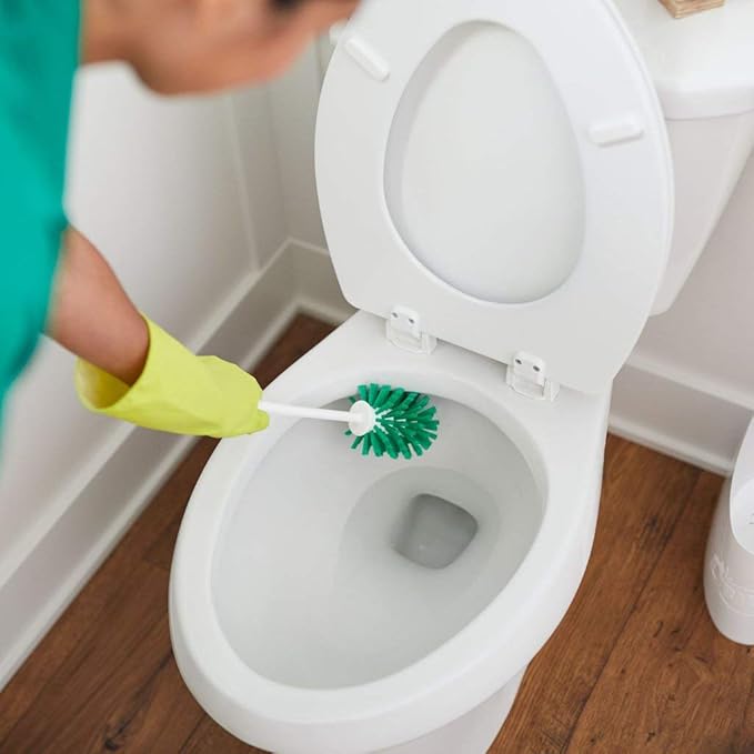 Tribello LIBMAN Toilet Brush and Holder Set with Toilet Bowl Cleaner - Bathroom Cleaner Set - Bathroom Cleaning Supplies - Includes: Bowl Brush, Fast Drying Caddy, 32 fl. oz. Stain Remover Soap