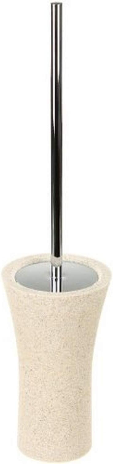Gedy Aucuba Free Standing Toilet Brush Holder Made from Stone, Natural Sand