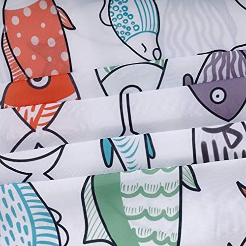 RosieLily Colorful Fishes Shower Curtain, Kids Shower Curtains Set with 12 Hooks, Waterproof Shower Curtain for Bathroom, 72 x 78 Inch, Cartoon Fun Fishes Ocean Animals Bath Curtains