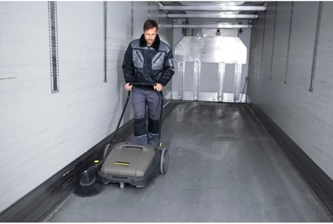 Kärcher Pro Walk Behind Outdoor Push Sweeper, KM 70/20 C, 1 Bristle Brush - 28" Working Width, 12 Gallon, Heavy Duty Broom - for Commercial Use in Warehouses, Workshops, and More