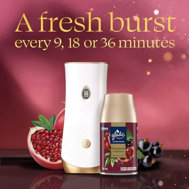 Glade Automatic Spray Refill, Pomegranate & Currant, Limited Edition Air Freshener Refill Can, 6.2 oz