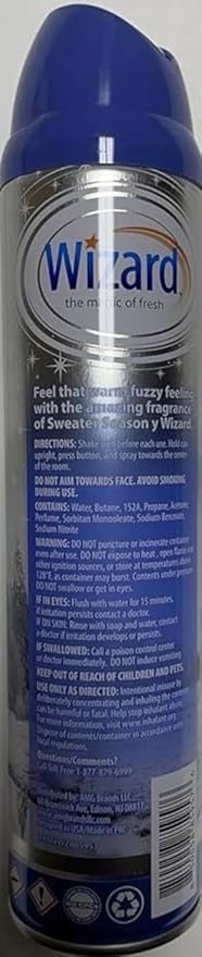 Wizard The Magic of Fresh | Odor Neutralizer & Air Freshener - 10 Oz. Sweater season (Pack of 6) (Packaging May Vary)