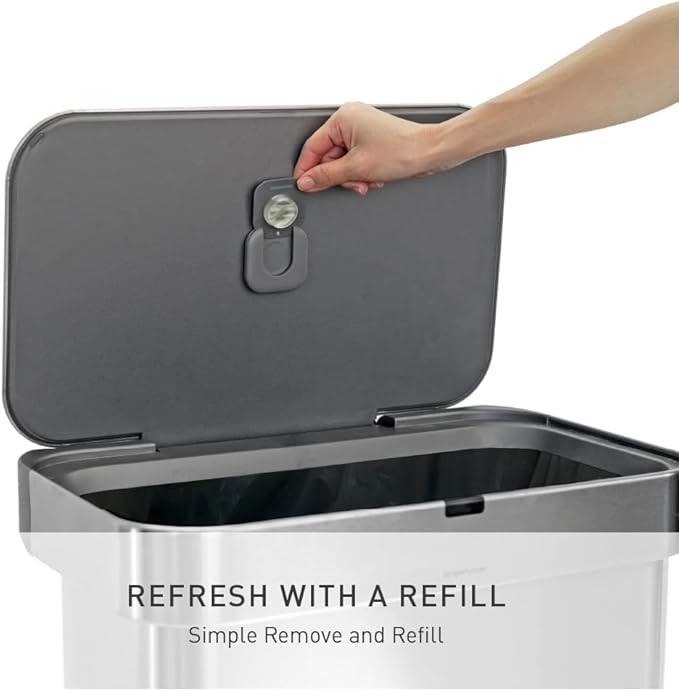 simplehuman Odorsorb® Pod Starter Pack, Trash Can Odor Eliminator with Plant-Based Oils, 45-Day Continuous Odor Control, No Harsh Chemicals or Cover Scents, Includes Pod Holder and 2 Pods