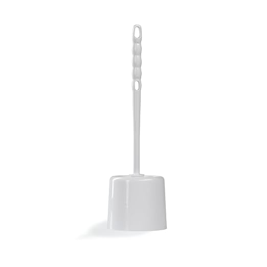 SPARTA 16-Inch Durable Toilet Brush with Storage Holder, Bowl Brush with Caddy with Sturdy Polypropylene Bristles for Effective Cleaning, White Plastic Handle for Secure Grip, White