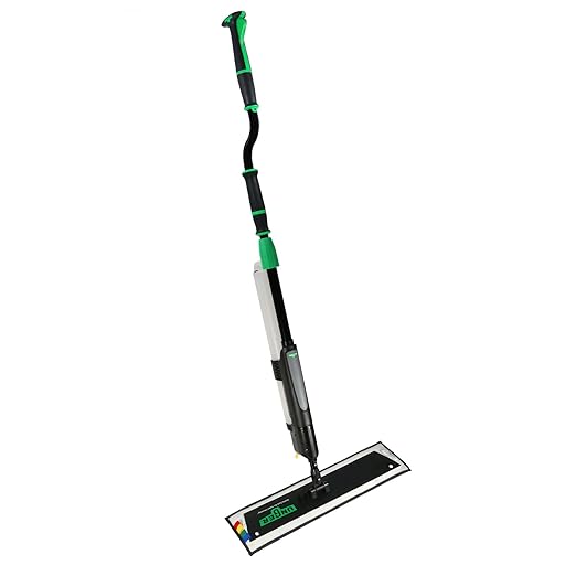 Unger Commercial Excella 24" Floor Cleaning Kit - Adjustable Height Mop, Liquid Dispensing System, 2 Microfiber Pads and Refillable Bottles - EFKT2