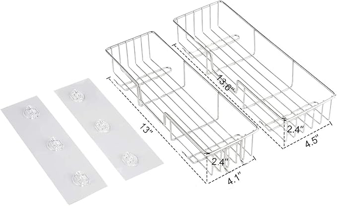 Shower Shelf with Hooks,No Drilling Adhesive Shower Shelf for Bathroom Storage,Rustproof Shower Organizer