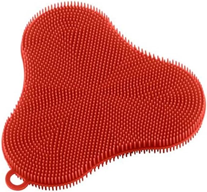Kuhn Rikon 20441 Stay Clean Silicone Clover Scrubber one Size red