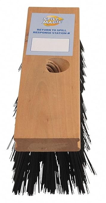 Spill Magic 204BR Removable Broom Head with Heavy Duty Bristles for Swab Spill Kit