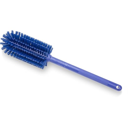 SPARTA Large Water Bottle Brush Ideal for Wide-Mouth Jars, Bottles and Tumblers, Dishwashing Tool with Handle for Home and Commercial Kitchens, Plastic, 16 Inches, Blue, (Pack of 4)