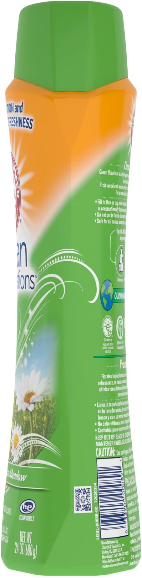 ARM & HAMMER Clean Scentsations In-Wash Scent Booster, Laundry Scent-Booster Clean Meadow scent, 24 Oz (Pack of 2)