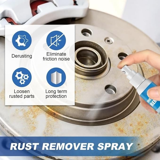 Multi-functional Quick-Acting Rust Removal Spray, Iron Powder Remover for Car and Metal Surfaces, Fast Acting Oxidation Cleaner for Auto Paint, Wheels, Tools, Hardware, Garage Use (3pcs)