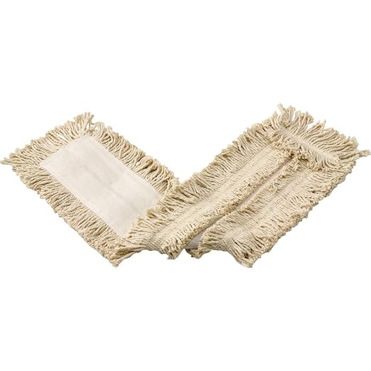 Rubbermaid Commercial Disposable Cut-End Cotton-Dust Mop, White, Heavy Duty Mop for Floor Cleaning Office/School/Stadium/Bathroom