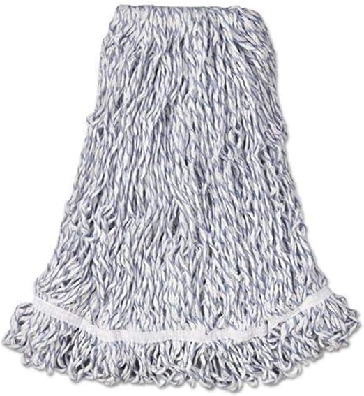 Rubbermaid Commercial Products Web Foot Finish Wet Mop Head Replacement, 24-Ounce Capacity, 1-in Headband, White, Heavy Duty Industrial Wet Mop for Floor Cleaning