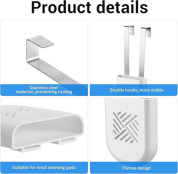 Bremorou Toilet Tank Cleaning Tablet Holder Bowl Cleaner Tablets Holder Hanging Toilets Cleaner Caddy Tablet Bracket White