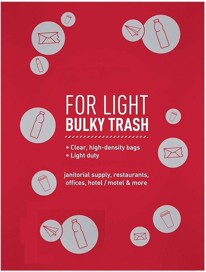 8 Gallon Trash Bags – 150 Small To Medium Garbage Bags | 24" x 24" Clear Waste Basket Trash Bags | Commercial Bulk Plastic Bathroom Trash Can Liners | Office Shredder Bags