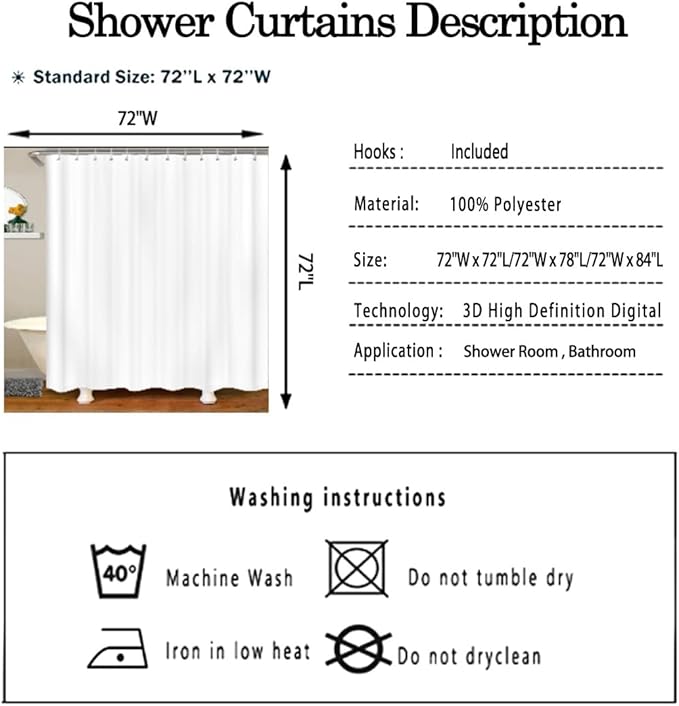 Feelyou Yoga Cat Bath Curtain Siamese Cats Shower Curtain for Stalls Bathtubs Cute Pet Decor Cartoon Animals Bathroom Shower Curtain Set Magical Animal Waterproof Bathroom Curtains 72Wx78L