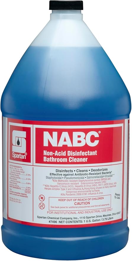 Spartan NABC Non-Acid Bathroom Cleaner 1 Gallon Bottle Case of 4