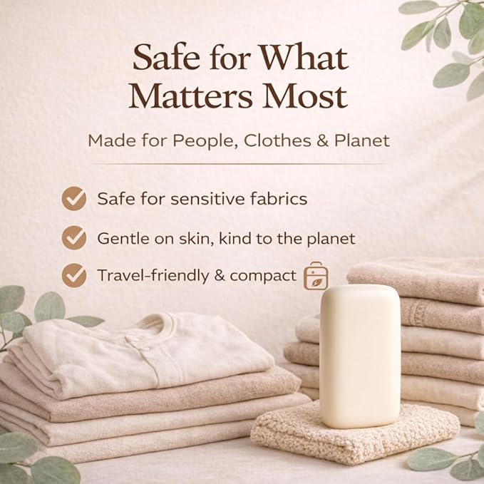 Kelebs Natural Laundry Soap Bar for Sensitive Skin with Organic Coconut - Delicate Laundry Stain Remover for Clothes, Underwear, Collar - Gentle Baby Laundry Soap | 2 Bars